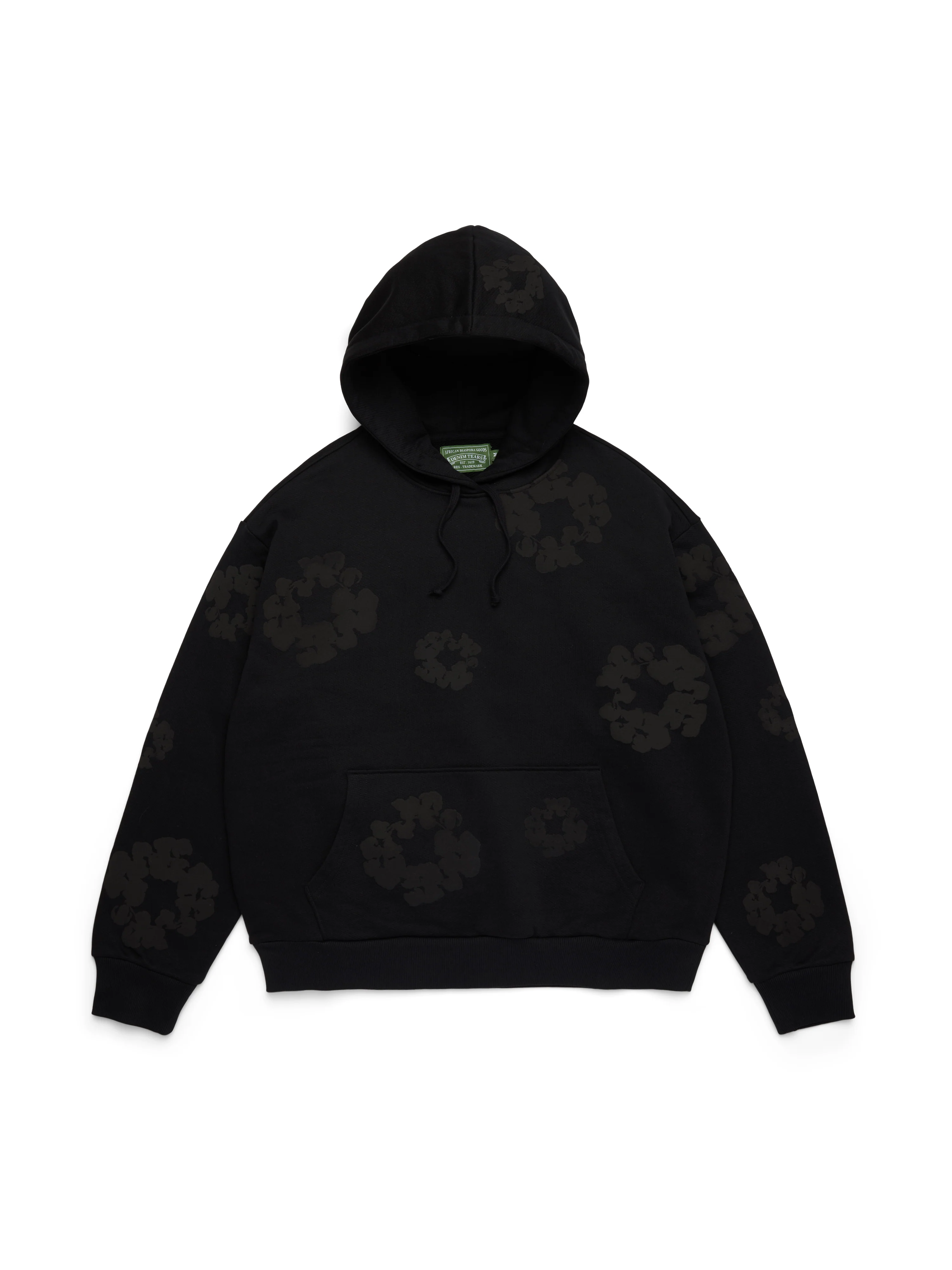 Mono Cotton Wreath Hoodie Black