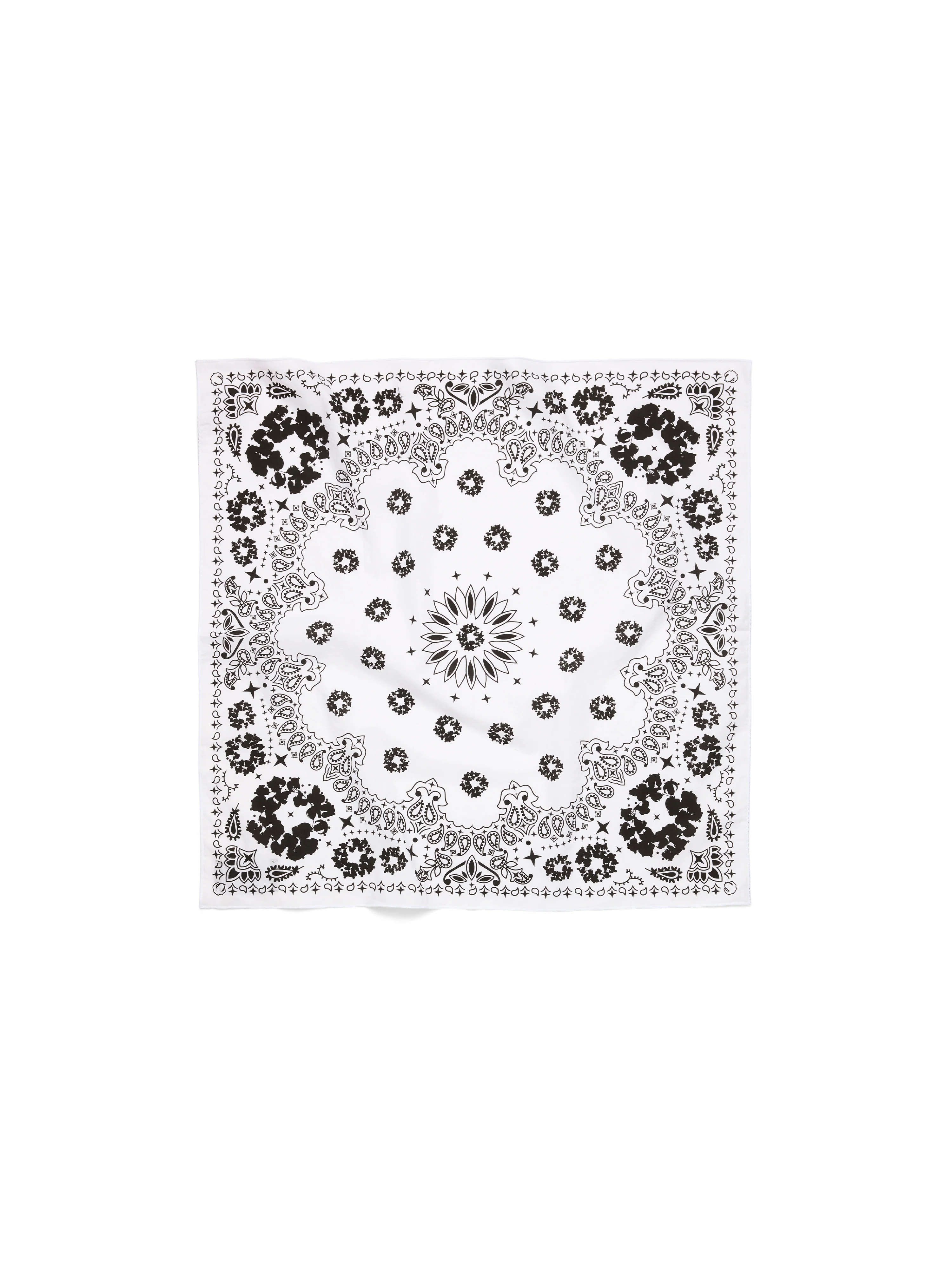 Cotton Wreath Paisley Bandana White