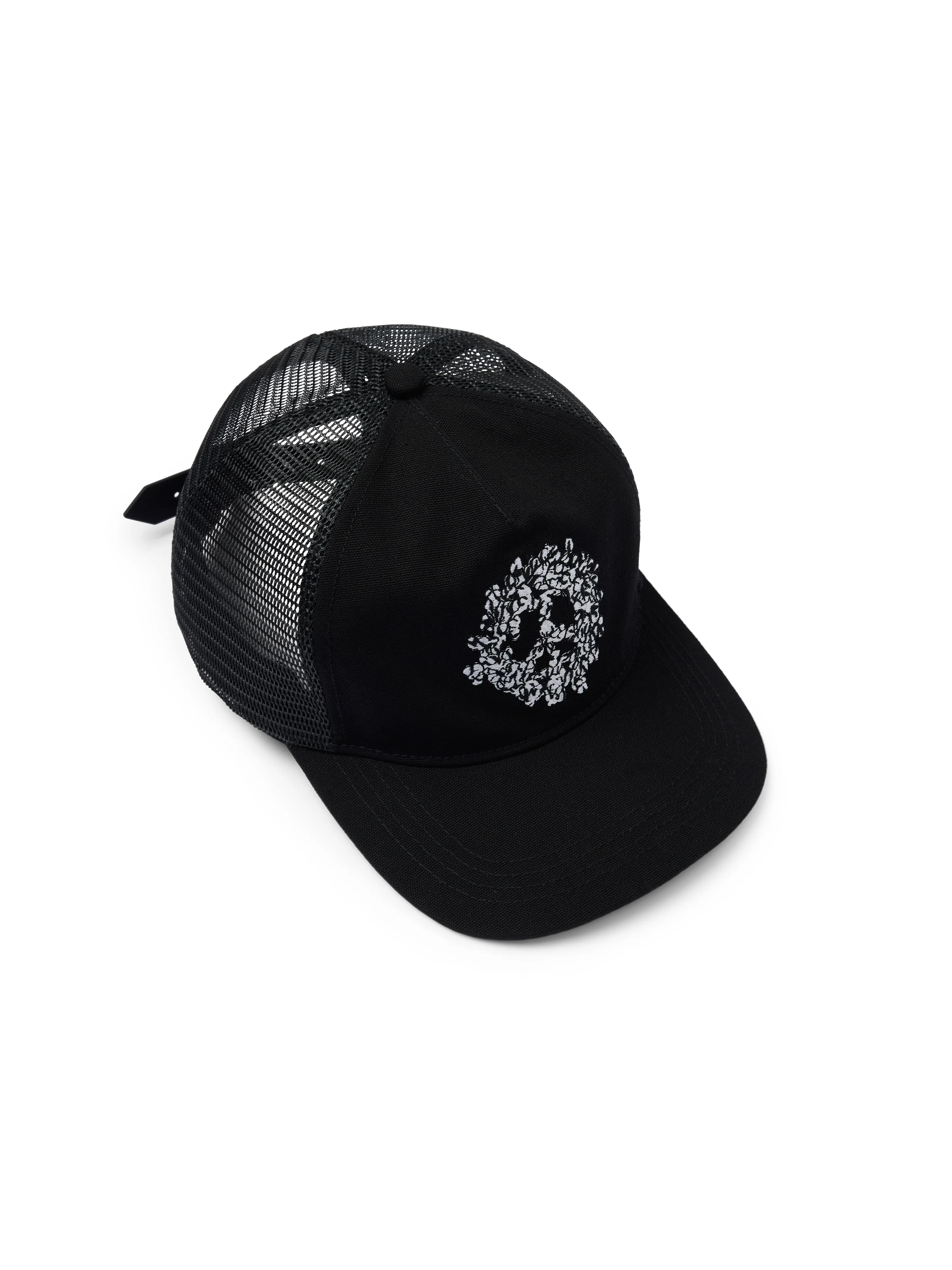 Peace Wreath Trucker Hat Black