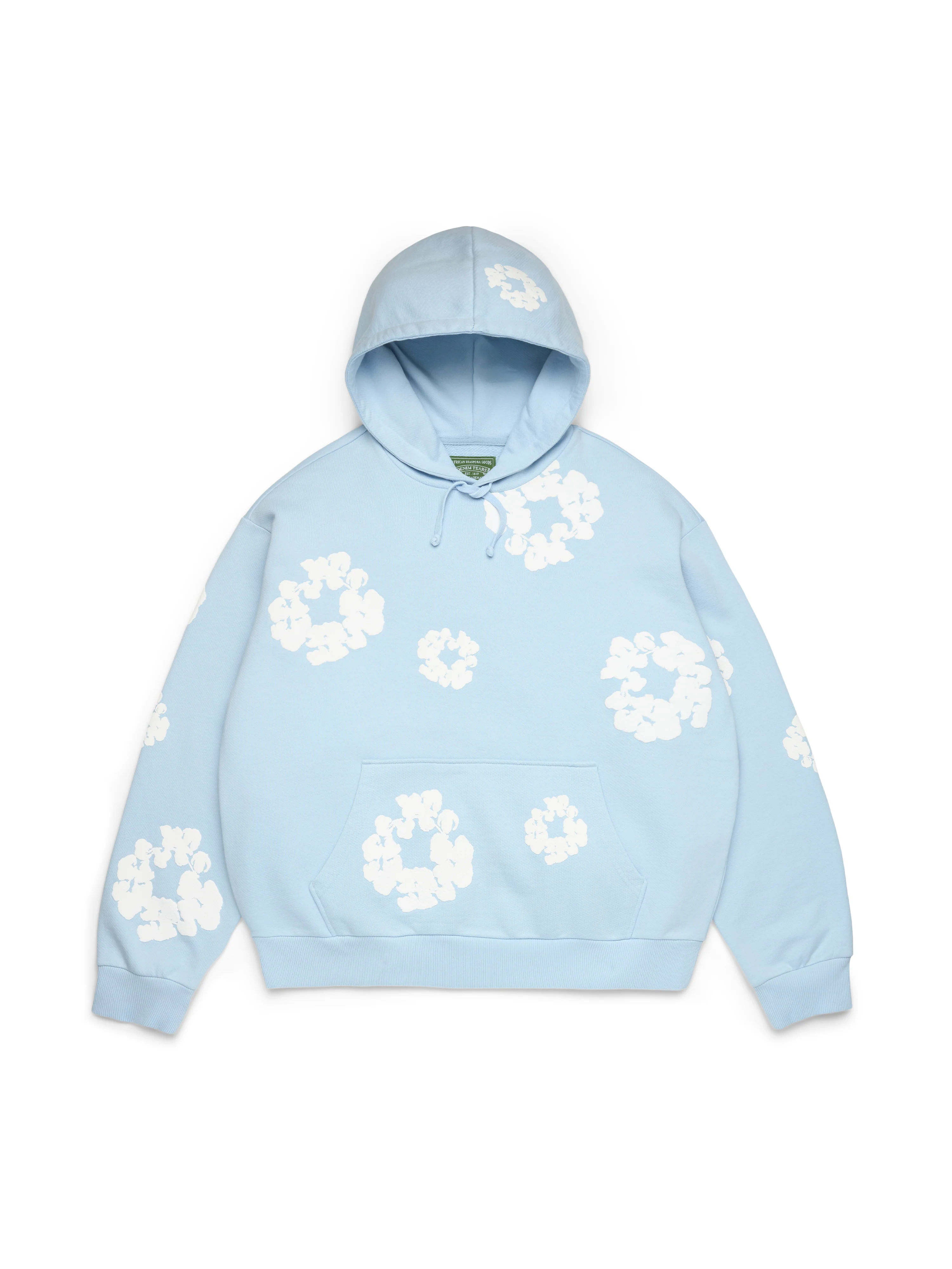 Cotton Wreath Hoodie Powder Blue